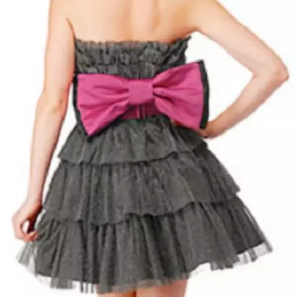 Vintage Betsey Johnson 90 2000 y2K ruffle glitter silk Full Tiered cupcake dress - Picture 11 of 17